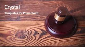 Presentation with judge - Beautiful PPT theme featuring judge's gavel on old fir wood background studio picture backdrop and a violet colored foreground