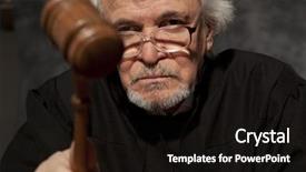  Presentation with courtroom - Cool new theme with judge senior judge in a courtroom striking the gavel backdrop and a wine colored foreground