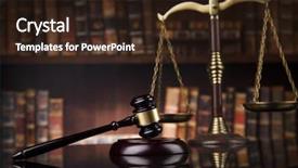  Presentation with mallet - Amazing slide deck having judge wooden desk books backdrop and a wine colored foreground