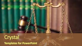  Presentation with law books - Slide deck consisting of judge's gavel and law background and a tawny brown colored foreground