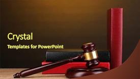  Presentation with judge - Beautiful PPT theme featuring judge's gavel and books backdrop and a wine colored foreground