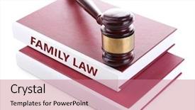  Presentation with family law - Slides enhanced with judge's gavel on family background and a coral colored foreground