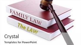  Presentation with family law - Amazing theme having judge's gavel on family backdrop and a white colored foreground