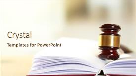  Presentation with gavel - Audience pleasing theme consisting of judges gavel lying on law backdrop and a cream colored foreground