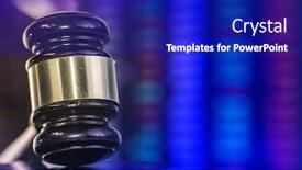  Presentation with monitor computer - PPT theme consisting of judges-gavel-with-glowing-computer background and a royal blue colored foreground