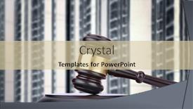  Presentation with residential - Slide set with judges-hammer-and-residential-building background and a soft green colored foreground