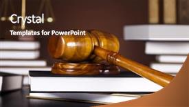  Presentation with law books - Cool new PPT theme with judges wooden gavel and law backdrop and a wine colored foreground