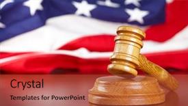  Presentation with usa flag - Presentation theme consisting of judges wooden gavel with usa background and a  colored foreground
