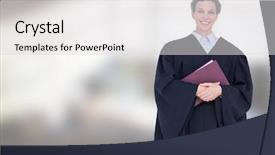  Presentation with digital book - Presentation design with judgment day - digital composite of judge holding background and a light gray colored foreground