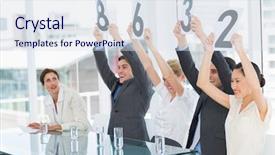  Presentation with industrial automation control panel - Presentation consisting of judgment day - group of panel judges background and a  colored foreground