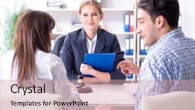  Presentation with marriage - Slide deck consisting of judgment day - young family signing marriage documents background and a soft green colored foreground