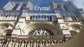  Presentation with notre dame - Slides enhanced with judgment god - notre dame cathedral detail background and a ocean colored foreground