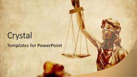  Presentation with old paper - Cool new PPT theme with judiciary - statue of justice on old backdrop and a lemonade colored foreground