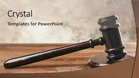  Presentation with court gavel - Presentation design with judiciary system - court gavel and sound block background and a lemonade colored foreground
