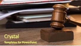  Presentation with judge - Colorful presentation theme enhanced with judiciary system - hammer judge next to folder backdrop and a  colored foreground