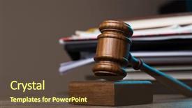  Presentation with judiciary - Cool new slide deck with judiciary system - hammer paper lies on table backdrop and a tawny brown colored foreground