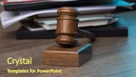  Presentation with judiciary - Presentation design having judiciary system - wooden table with hammer judge background and a tawny brown colored foreground