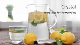 Presentation with water jug - Cool new slides with jug and glasses with refreshing backdrop and a white colored foreground