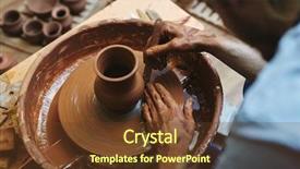 Presentation with pottery - Presentation theme enhanced with jug and hands of pottery background and a tawny brown colored foreground