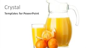  Presentation with mandarin fruits - Colorful presentation theme enhanced with glass of fresh mandarin juice backdrop and a white colored foreground