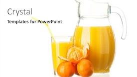  Presentation with mandarin fruits - Colorful PPT layouts enhanced with jug glass of fresh mandarin juice and mandarin fruits on white background backdrop and a white colored foreground