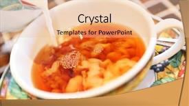  Presentation with milk tea - Beautiful presentation theme featuring jug into cup of tea backdrop and a lemonade colored foreground