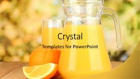  Presentation with orange juice - Cool new presentation theme with jug of orange juice backdrop and a yellow colored foreground
