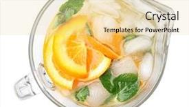  Presentation with blue orange white - PPT theme featuring jug of tasty orange lemonade background and a  colored foreground