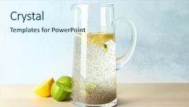  Presentation with water jug - Beautiful theme featuring jug of water with chia backdrop and a sky blue colored foreground