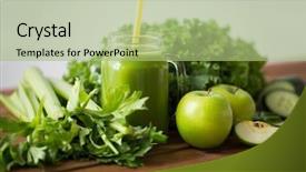  Presentation with healthy eating food photography - Amazing slides having jug or mug with green backdrop and a mint green colored foreground