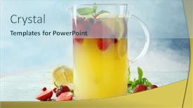  Presentation with lemonade - Colorful slides enhanced with jug with delicious strawberry lemonade backdrop and a sky blue colored foreground