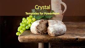  Presentation with antique - Presentation design with jug with grapes and holy background and a tawny brown colored foreground