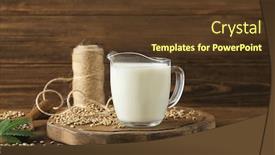  Presentation with hemp - Cool new presentation theme with jug with healthy hemp milk on wooden table backdrop and a tawny brown colored foreground