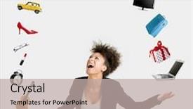  Presentation with afro - Cool new presentation theme with juggle - beautiful afro-american woman juggling multiple backdrop and a mint green colored foreground