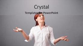  Presentation with juggling - Presentation having juggle - beautiful young lady standing background and a light gray colored foreground