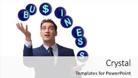  Presentation with juggling - Cool new PPT layouts with juggle - businessman juggling between various priorities backdrop and a white colored foreground