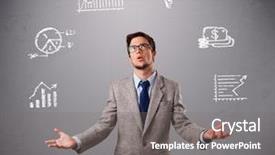  Presentation with juggling - Slides having outdoor portrait of young happy woman with dog on natural background background and a gray colored foreground