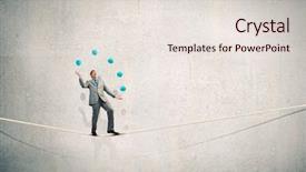  Presentation with stage - Cool new slide set with juggle - young businessman in cap backdrop and a lemonade colored foreground