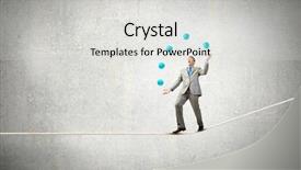  Presentation with juggling - Audience pleasing PPT theme consisting of juggle - young businessman in cap backdrop and a light gray colored foreground