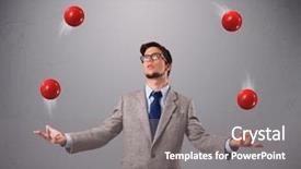  Presentation with juggling - Slide deck featuring juggling with red ball background and a gray colored foreground