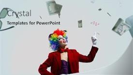  Presentation with juggling - PPT layouts featuring juggling-woman-clown-mixed-media background and a light gray colored foreground