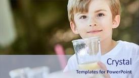  Presentation with summer camp - Presentation design featuring juice at the summer camp background and a sky blue colored foreground