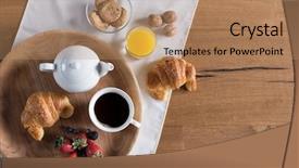  Presentation with healthy juice - Beautiful PPT layouts featuring juice chocolate cookies berries tea backdrop and a coral colored foreground