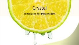  Presentation with lime - Slides enhanced with juice drops on lime isolated background and a  colored foreground