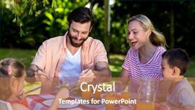  Presentation with breakfast - Presentation theme featuring juice free - happy family enjoying breakfast background and a coral colored foreground