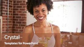  Presentation with race - Audience pleasing slide deck consisting of juice free - happy mixed race woman holding backdrop and a tawny brown colored foreground