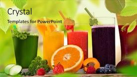  Presentation with healthy juice - Colorful PPT layouts enhanced with juice mix fruit healthy drink backdrop and a yellow colored foreground