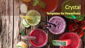  Presentation with healthy juice - Slides having fruits bar - fresh juice mix fruit healthy background and a tawny brown colored foreground