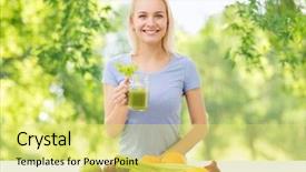  Presentation with detox - Cool new slide deck with juice or fresh with celery backdrop and a yellow colored foreground