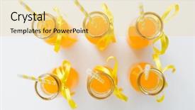  Presentation with orange juice - PPT layouts having juice or lemonade in decorated background and a blonde colored foreground